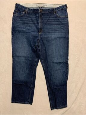 Lands End Traditional Fit Dark Wash Blue Jeans size 46